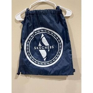 Skechers Blue Drawstring Backpack Sport Gym Travel Bag